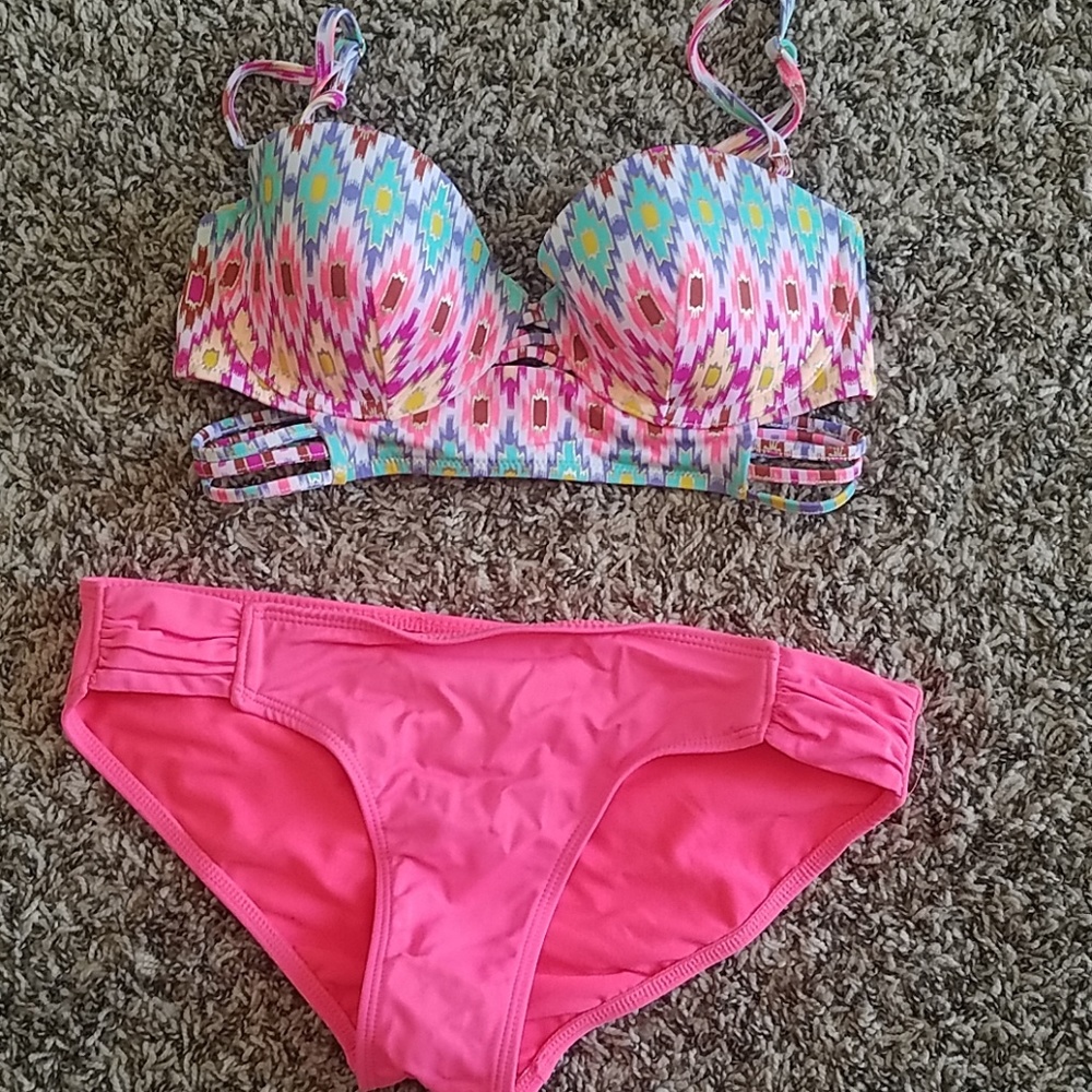 Neon aztek print bikini